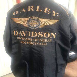 Harley Davidson 110th Anniversary Nylon Bomber Riding Jacket Size 2XL, Pre-Owned